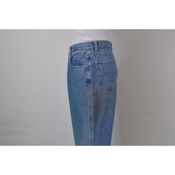 Vintage 80s Flared Rhinestones Mom Jeans by‎ L.A. BLUES size 12 - Picture 4 of 10